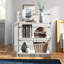 Bibliothèque étagère en bois massif H 38 "x l 27,5" Saruf-24120737-95599087