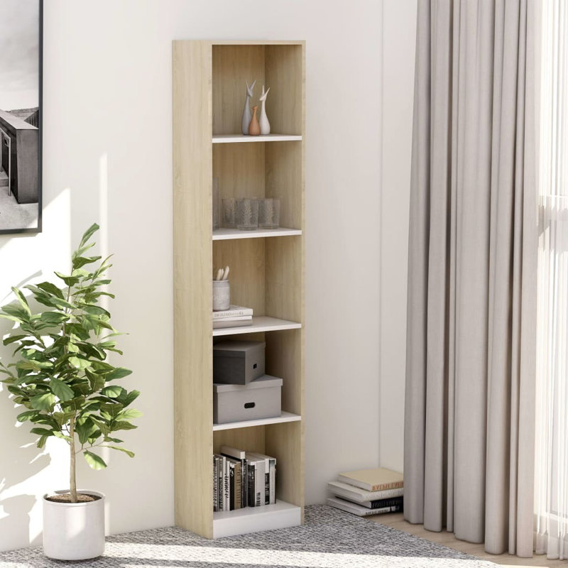 Fahim Bookcase, Concrete Grey, 175cm H x 40cm W x 24cm D