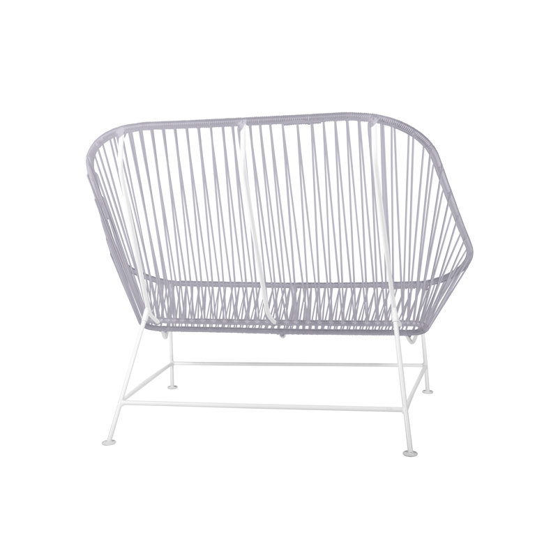 InLove Indoor/Outdoor Handmade Loveseat, Clear/White
