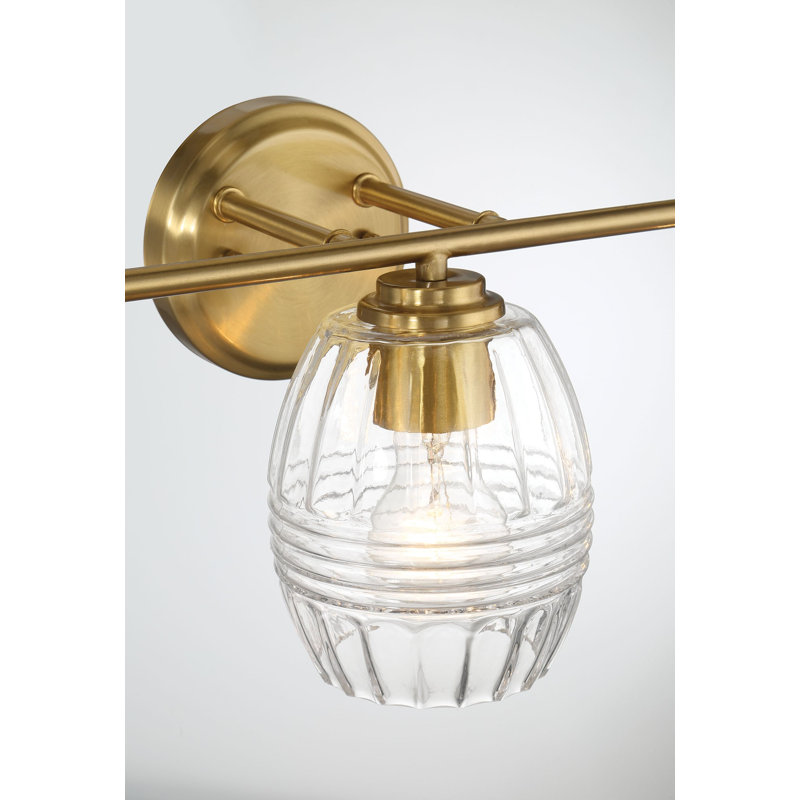 Lampe murale Lucy (verre transparent, laiton satiné)