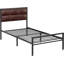 Full/ Queen Size Faux Leather Platform Bed Frame with Upholstered Headboard-730644091
