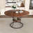 Expandable Dining Table with Shelf & Metal Base