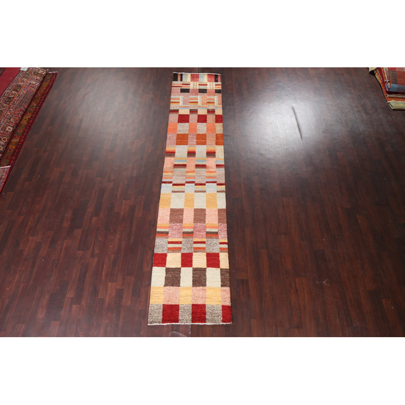 Tapis de couloir oriental contemporain Gabbeh 3 x 13
