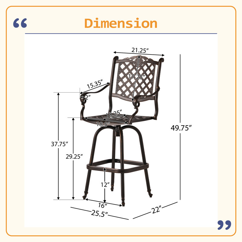 TABOURET DE BAR EN FONTE D'ALUMINUM