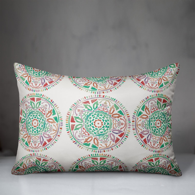 Housse et insert de coussin d'extérieur pour l'extérieur, Bleu sarcelle / rouge