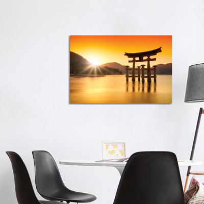 Torii Gate at Sunset, Miyajima Island, Japan 1 Piece Wrapped Canvas Wall Art