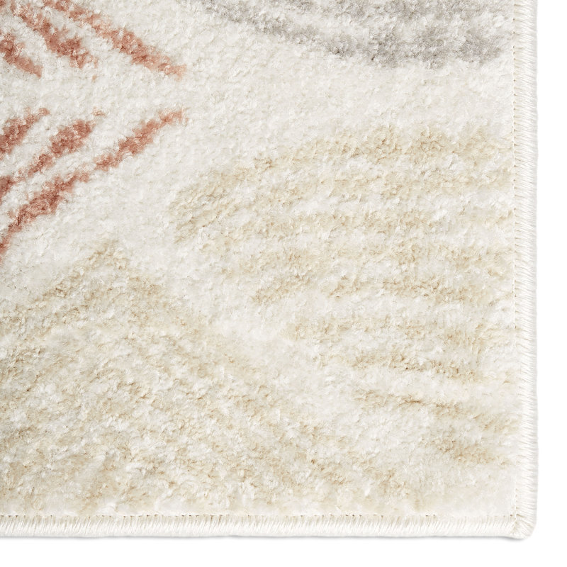 Tapis géométrique ivoire / crème / brun Sharonville, Rectangle 8 pi 5 po x 7 pi 8 po