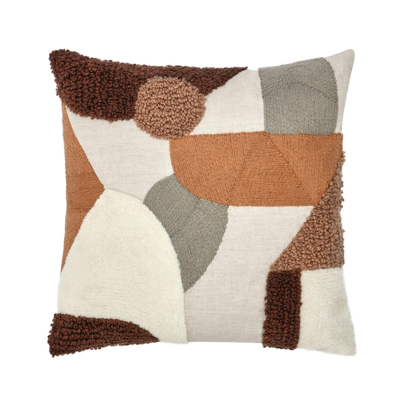 Wllace 20" Linen Blend Fabric Orange Spice Throw Pillow