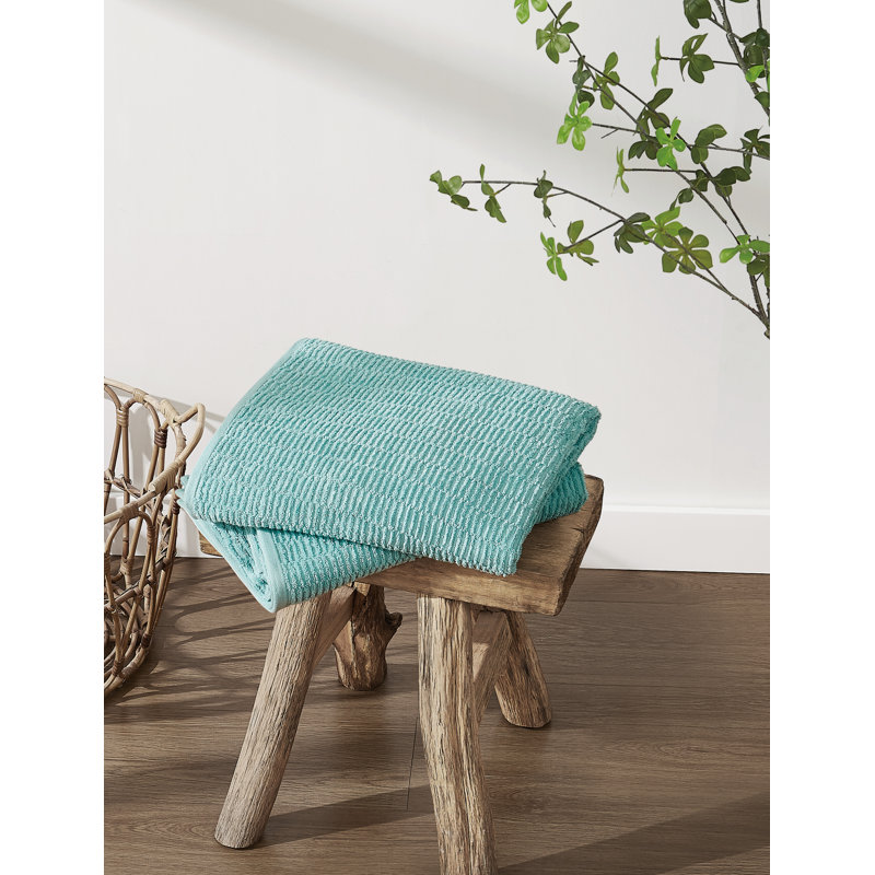  Textured Quick Dry Bath Towel Set, Teal