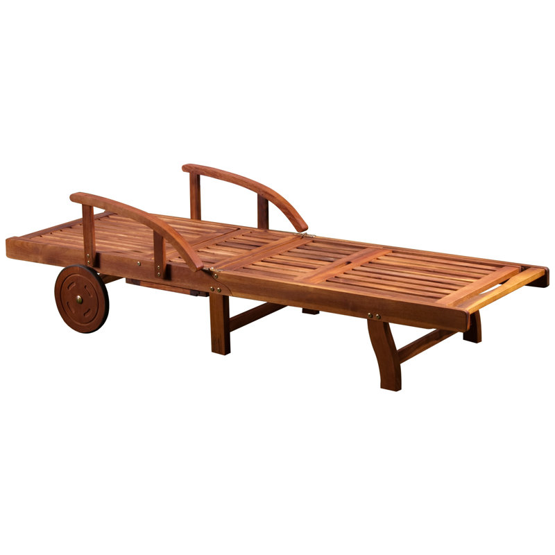 Calarco 195.5cm Long Reclining Acacia Single Chaise