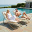 Chaises longues d'extérieur pliables 2 pièces avec dossier réglable - Conception en rotin durable pour patio et plage-1869091579