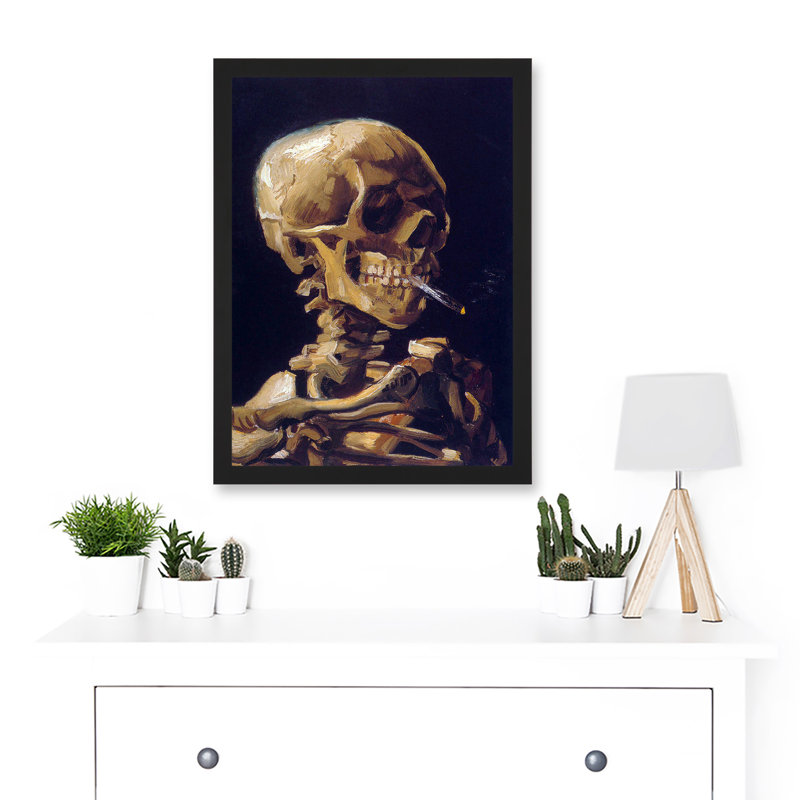 Vincent Van Gogh Skull With A Burning Cigarette by Vincent Van Gogh - Single Picture Frame Print