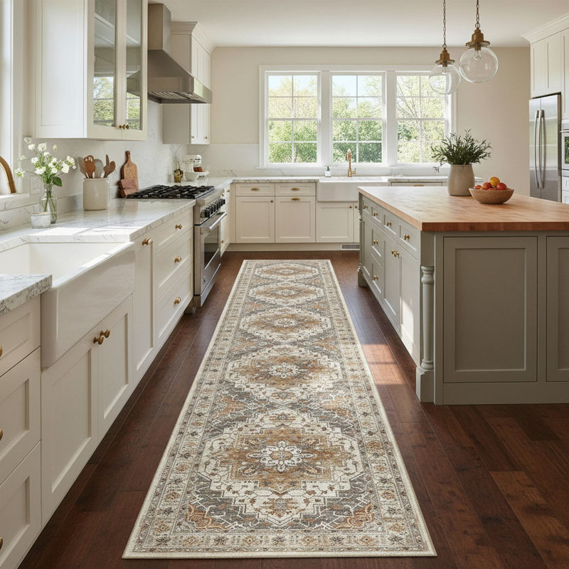 Tapis de couloir de cuisine lavable à poils courts, 2' x 12' (Runner)