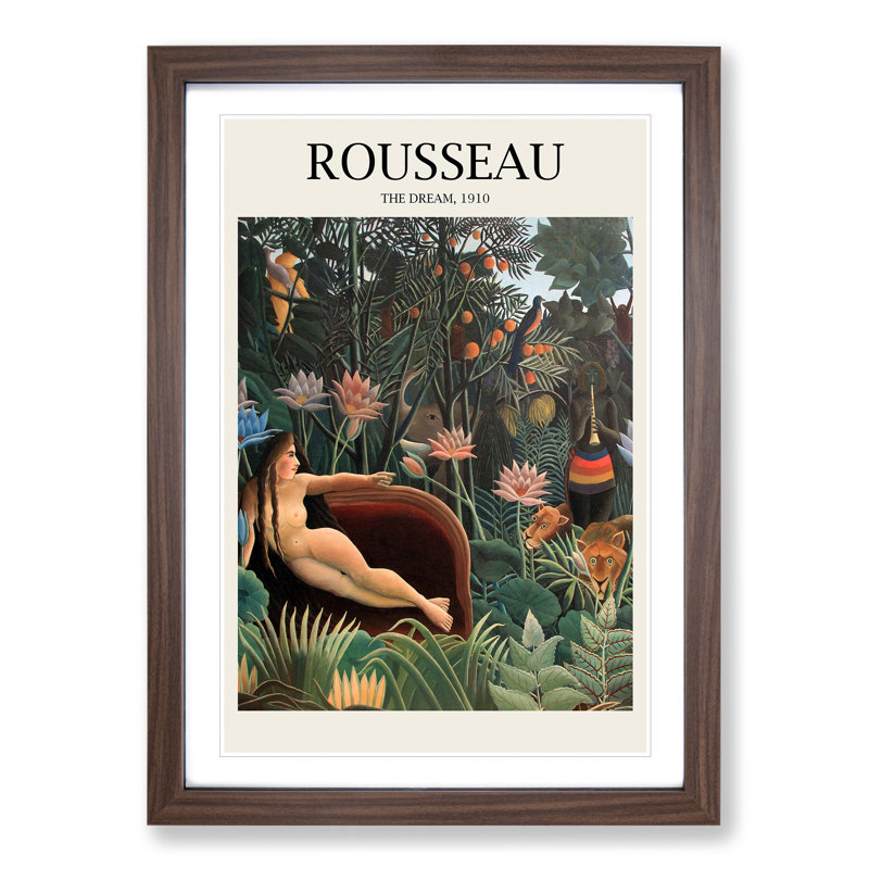 The Dream by Henri Rousseau - Picture Frame Painting, 36cm H x 27cm W x 2cm D, Walnut Framed