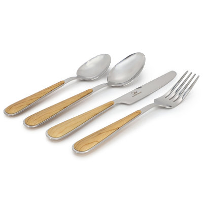 Ensemble de couverts en acier inoxydable brun et argent 16 pièces Gibson Home Langhorne