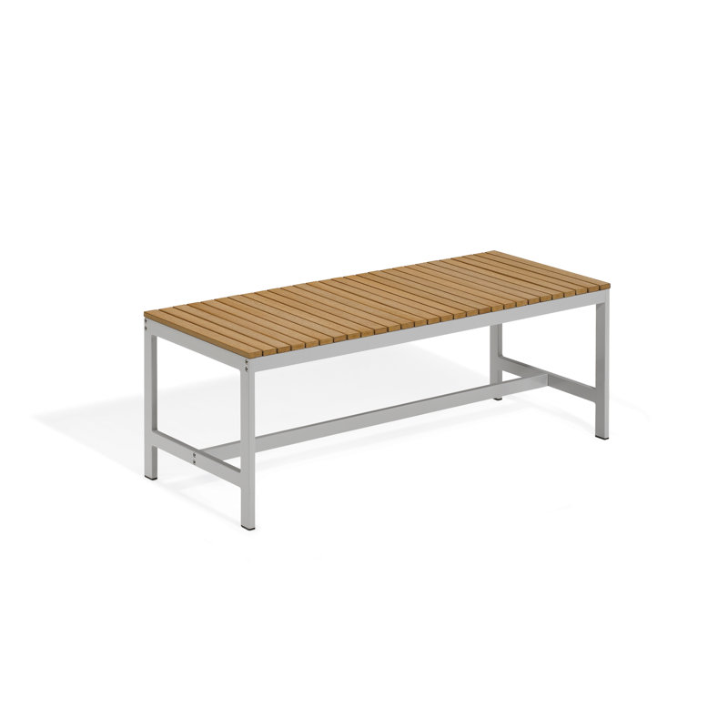Travira Outdoor Picnic Bench, Flint, Natural Tekwood