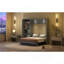 Lit escamotable mural Murphy avec tablettes, garde-robe et lumières DEL, gris-1782600973