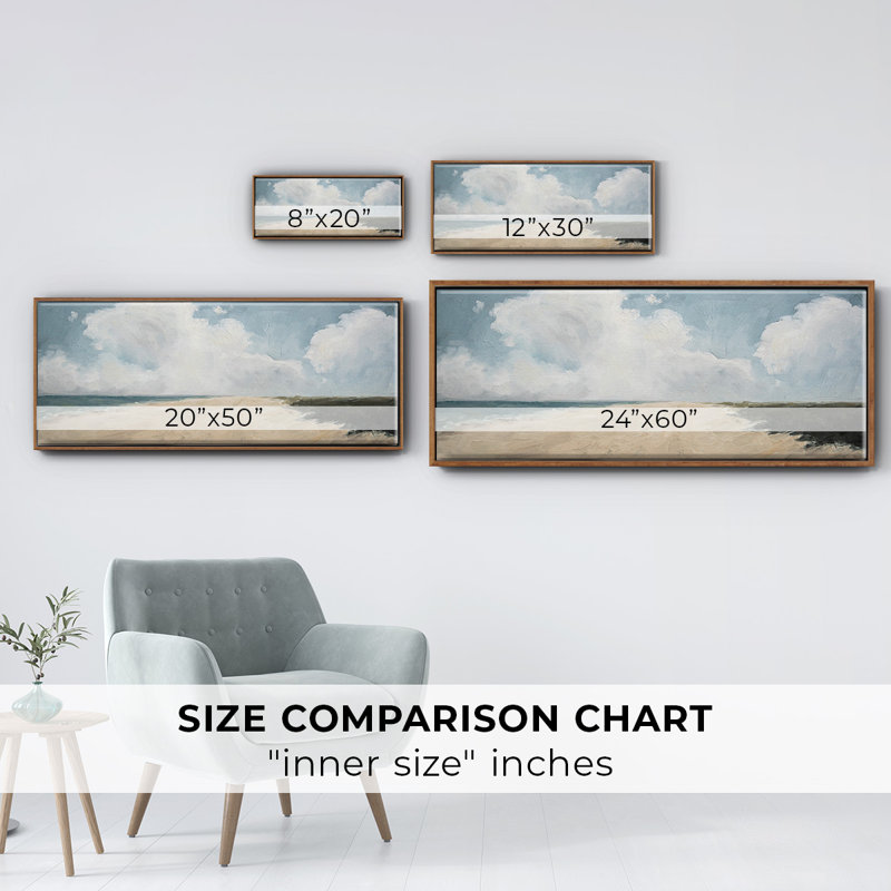 Beach Stroll- Framed Canvas, 20" H x 50" W