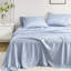 Très grand lit - édredon à motif floral bleu, 1 drap plat, édredon à motif floral, lavable élastique