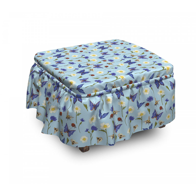 Housse pour repose-pieds spring abeilles botanique