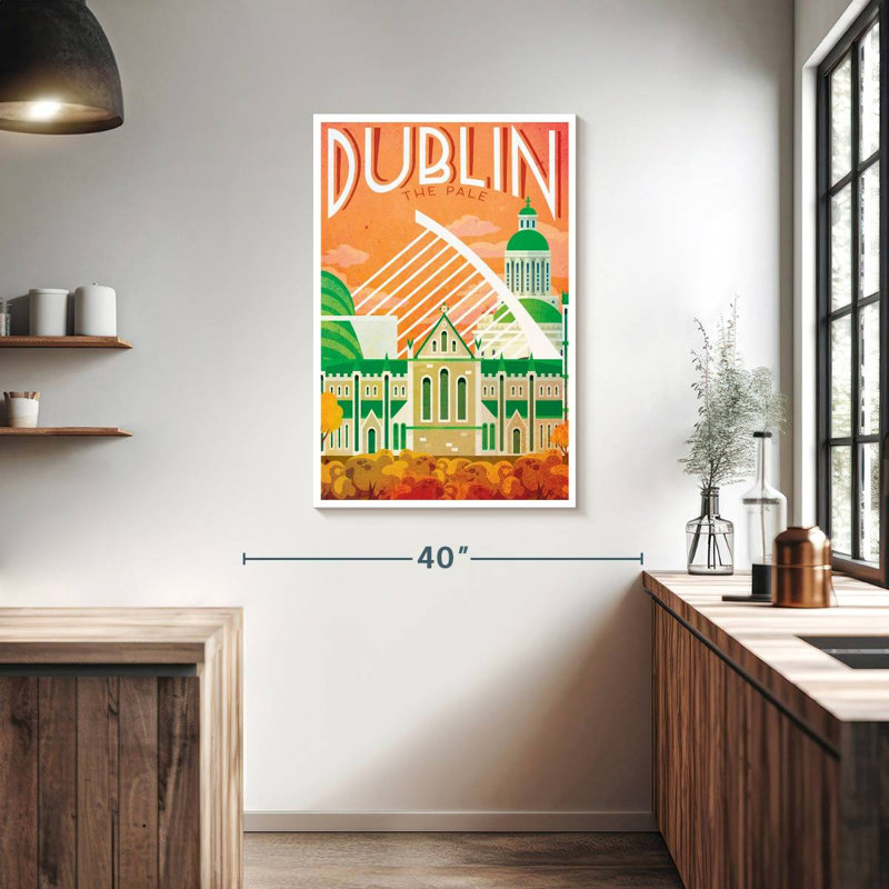 Affiche rétro de Dublin, Dublin, H 39 po x l 26 po