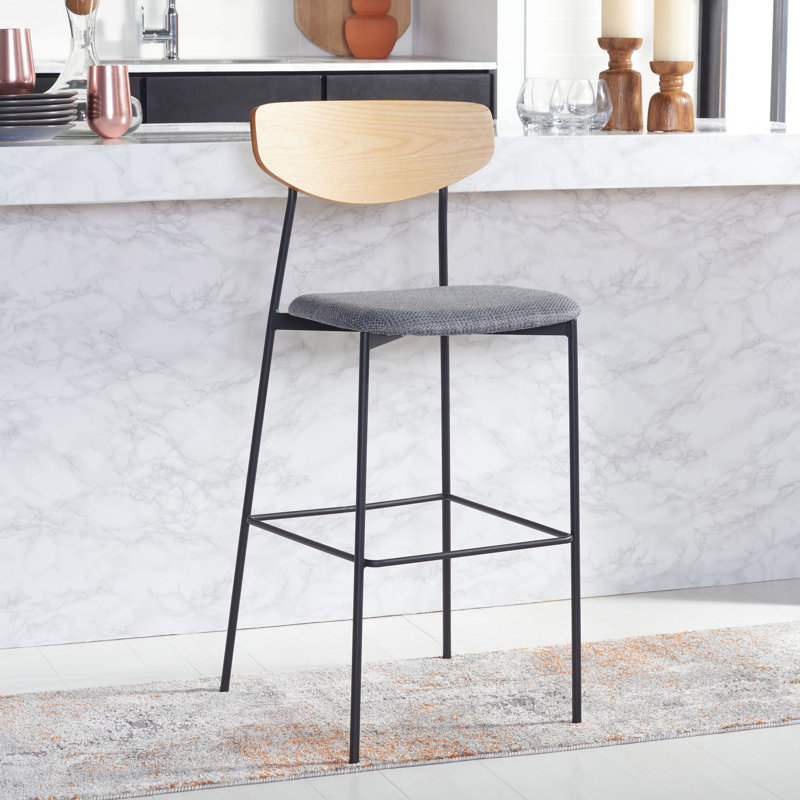 Tabouret Clora, Chêne, gris