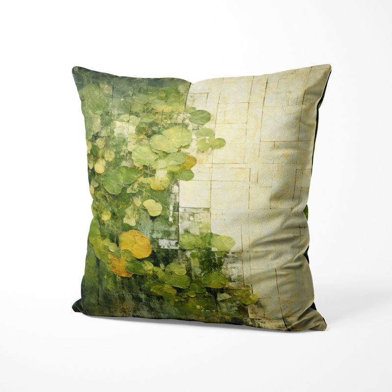 Coussin décoratif vert Maysonet, H 16 po x l 16 po