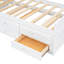 Lit simple en bois avec tête de lit avec prises de courant, lit extensible avec lit gigogne simple avec trois tiroirs de rangement, blanc-678326573-678326563