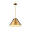 Baltique - luminaire suspendu - 1 lumière - noir / laiton brossé - abat-jour en fer-710515755-710515766
