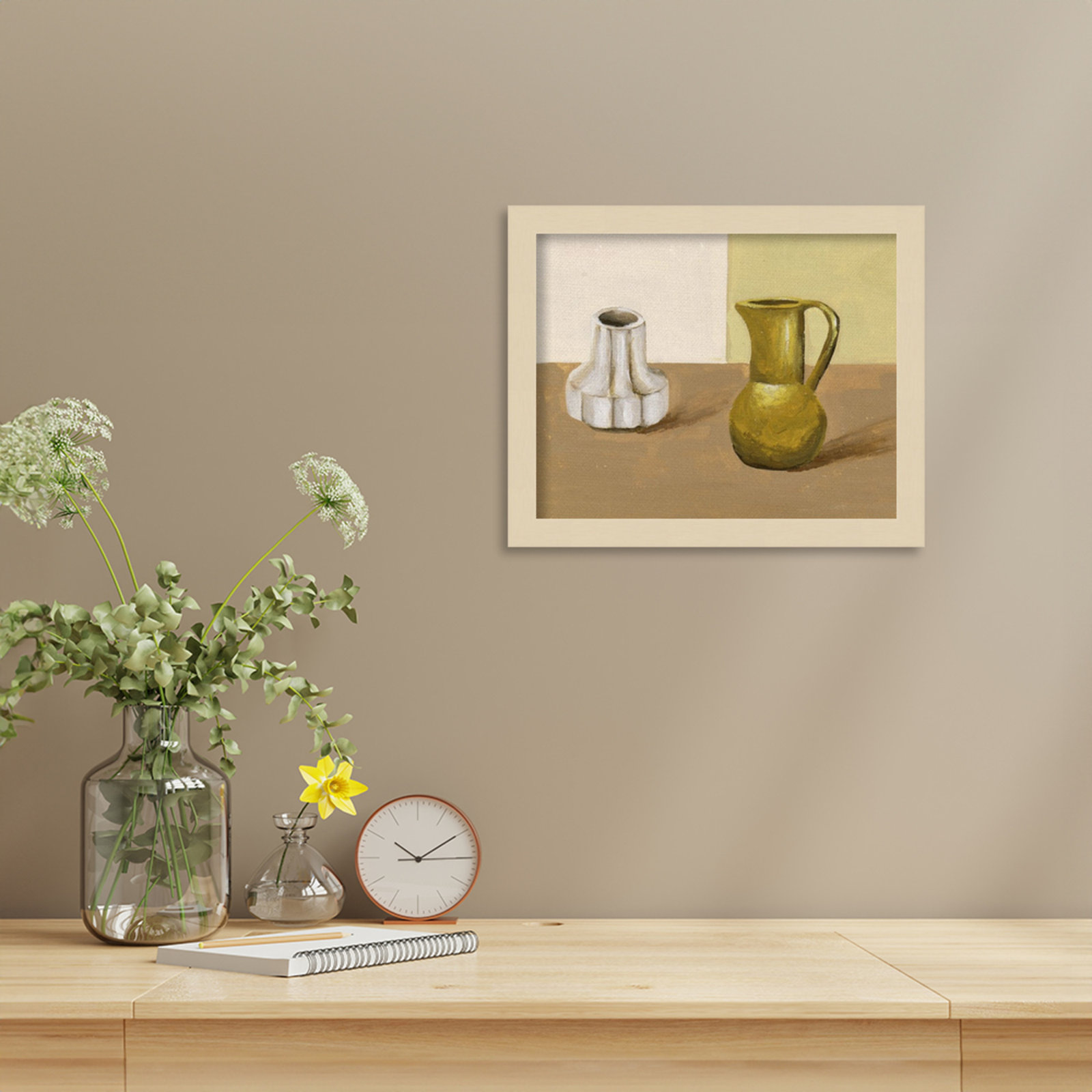 Vases I Print by Melissa Wang, Brown, 11" H x 13" W