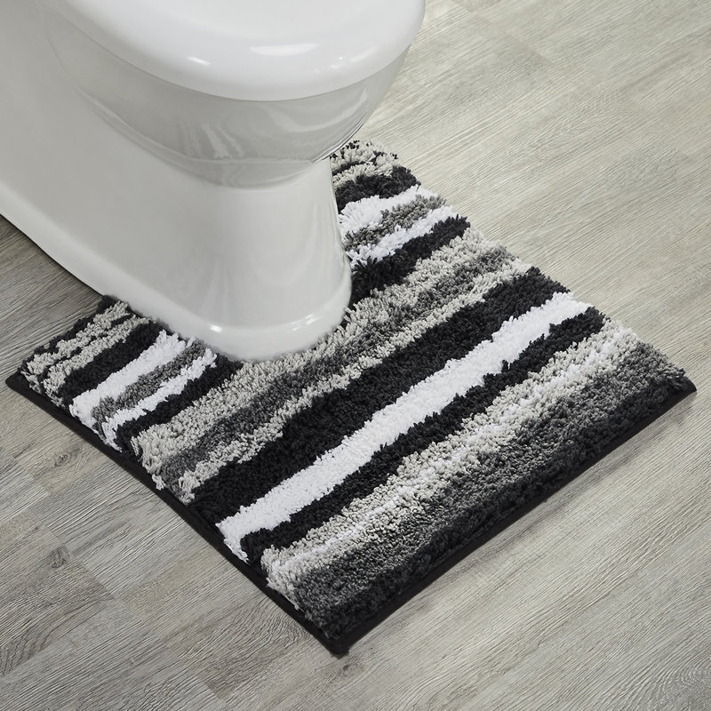 Griffie Non-Slip Bath Rug, Grey, 3 PCs Set (17" x 24" | 24" x 36" | 20" x 60")