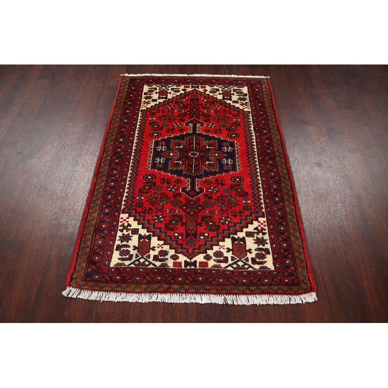 Tapis décoratif en laine noué à la main de conception unique 3 pi 4 po x 4 pi 9 po New Age