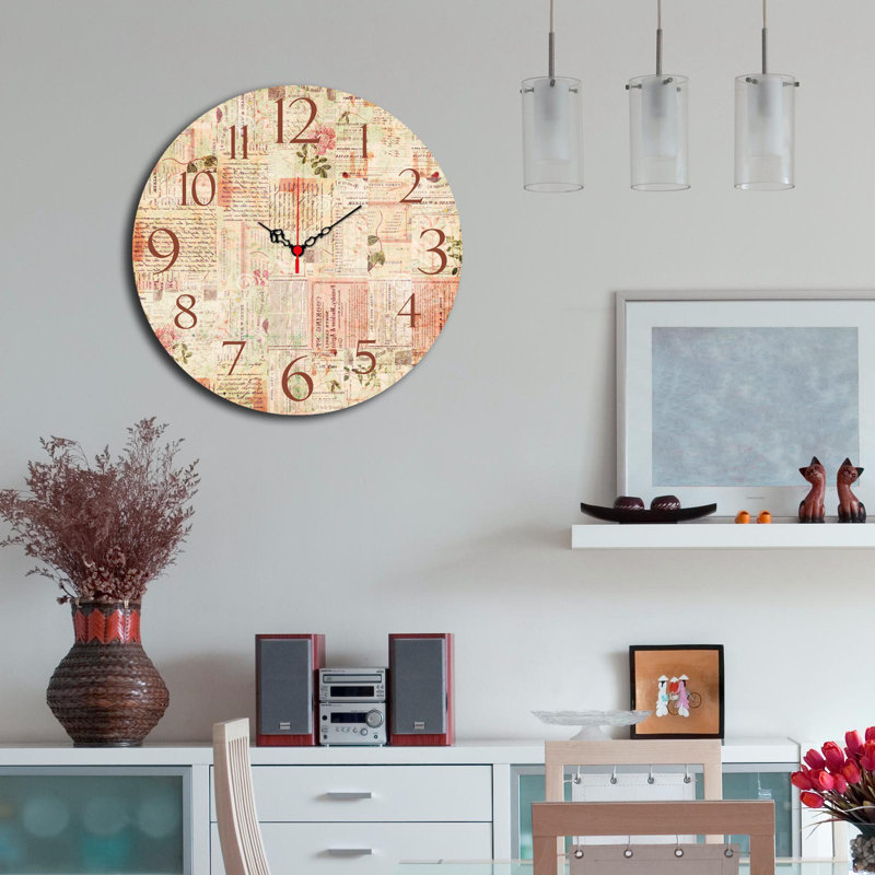 Horloge murale élégante Elegant, 15,7 po de diamètre | 100% panneau de fibres à densité moyenne avec une épaisseur de 0,2 po | Décoration élégante pour le salon, le bureau et la chambre à coucher | Design moderne, parfait pour l'élégance et la