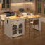Table de comptoir extensible avec roues, table de bar avec prise de courant intégrée, armoire à vin de ferme avec tiroirs double-face, convient pour la cuisine et le bar à domicile (chaises non incluses)-133488964