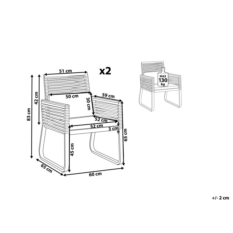 Wanamie Patio Dining Armchair with Cushion