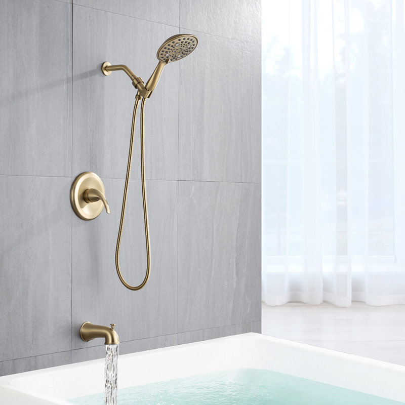 All-In-One Kit with Rough in-Valve, Brushed Gold