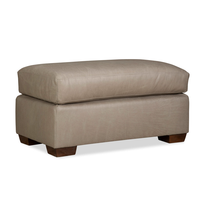 Repose-pieds en cuir véritable Cranbrook, Cuir véritable Nantucket Stone