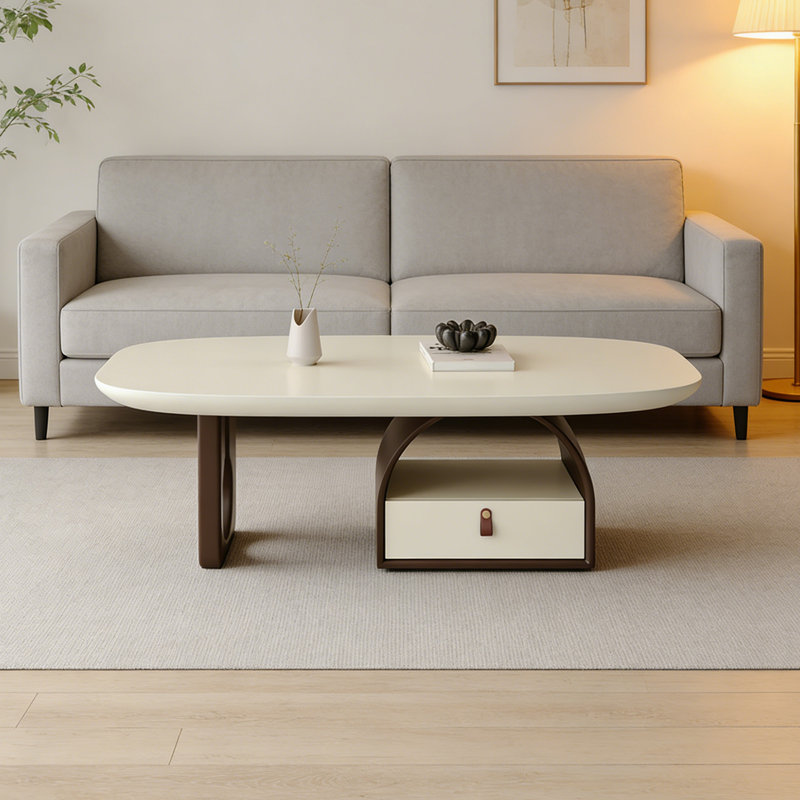 Table basse avec petit tiroir Creative, H 15,74 po x L 47,24 po x l 25,59 po, Caramel