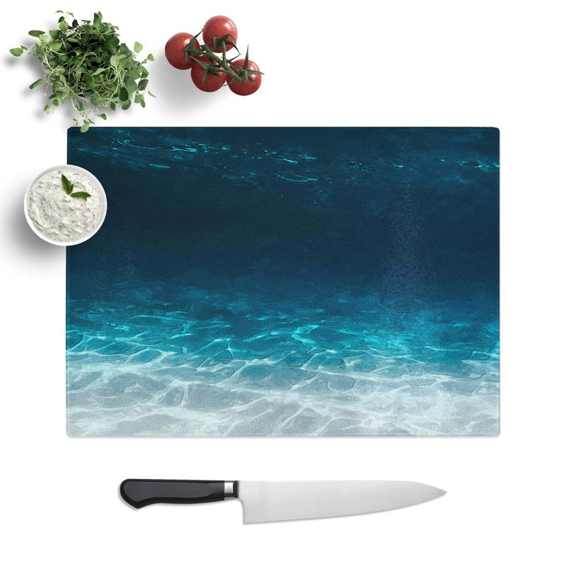 Tempered Glass Under the Ocean in Abstract Chopping Board, 39 cm W x 28.5 cm L