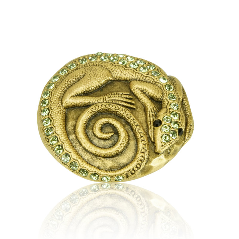 KNOB; LIZARD; PERIDOT MUSEUM GOLD FINISH, Gold