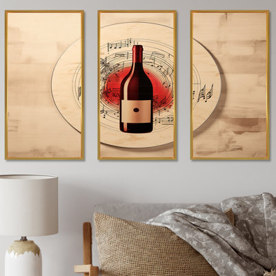 Vinyle Vino I - ensemble d'art sur toile vin