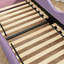 Lit simple mignon en forme de nuage pour enfants en cuir de polyuréthane avec garde-corps, lit pour tout-petits sécuritaire avec motif mauve et rose et poche de rangement-130161520