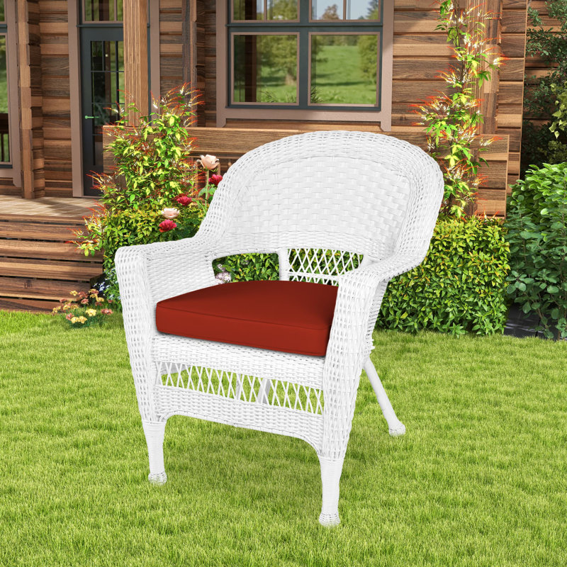 Arliss Steel Outdoor Lounge Chair, Red, White