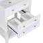 Meuble-lavabo 24 po sans lavabo, base seulement, structure en bois massif, armoire de rangement avec tiroir et tablette ouverte, blanc