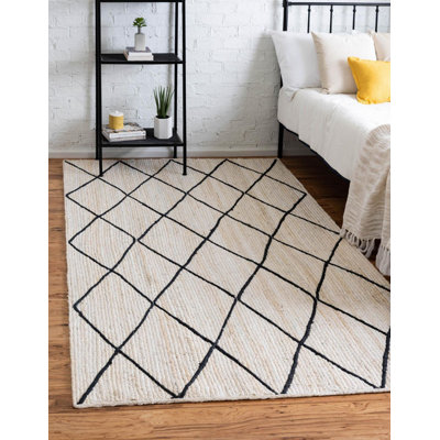 Tapis tressé bijou couleur beurre