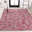 Hesperus Nevis Palm Frond Fuchsia/Light Gray Indoor/Outdoor Rug-70302765