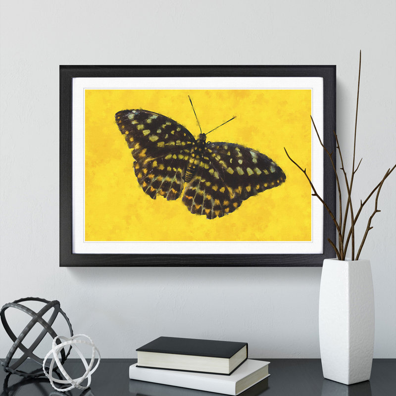 Butterfly Vol.4 - Picture Frame Painting, 36cm H x 48cm W x 2cm D, Black Framed