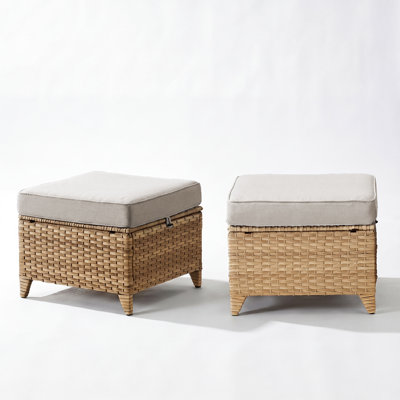 Schutt Wicker Outdoor Ottoman with Cushions