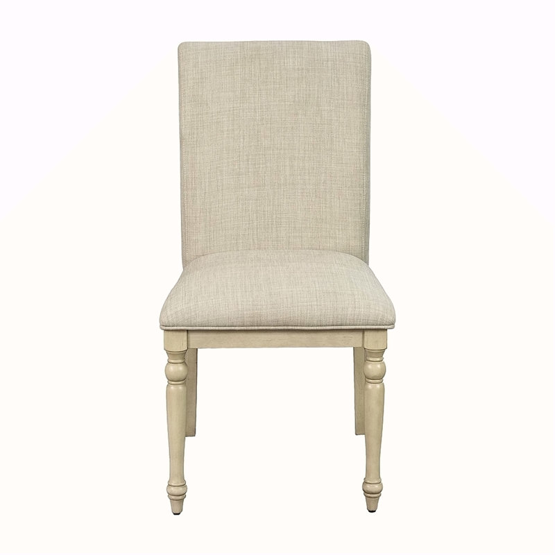 Chaise rembourrée avec pieds tournés en bois