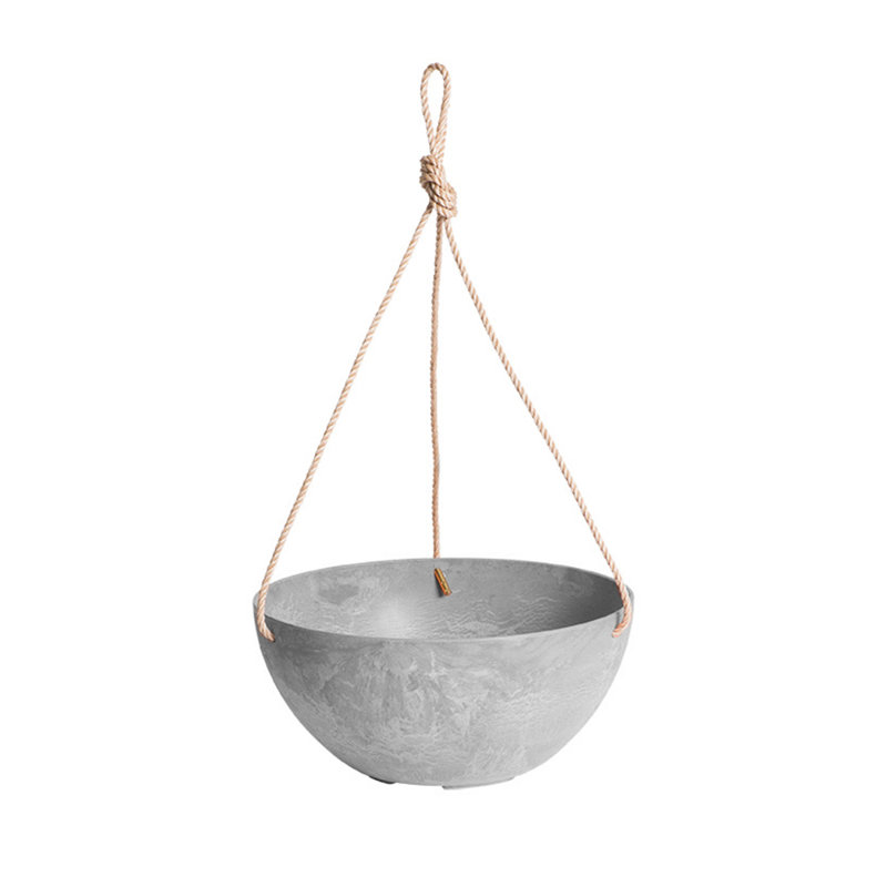 Pollyanna Hanging Planter, Gray, 5.75" H x 12" W x 12" D